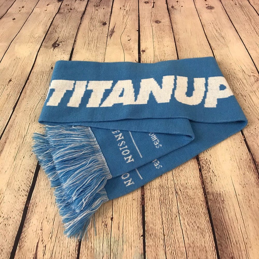 Tennessee Titans Titan Up NFL Football Fringe Scarf Blue OS - Picture 5 of 6